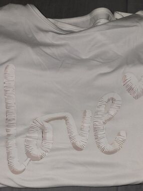 Women’s Short Sleeve Tee - White with Blush 'Love' Graphic